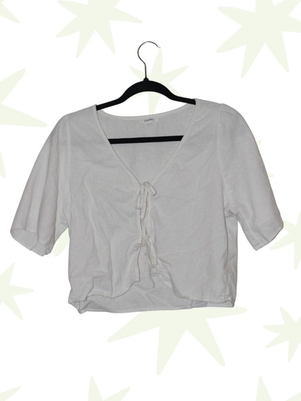 Z Supply linen blend tie front blouse S